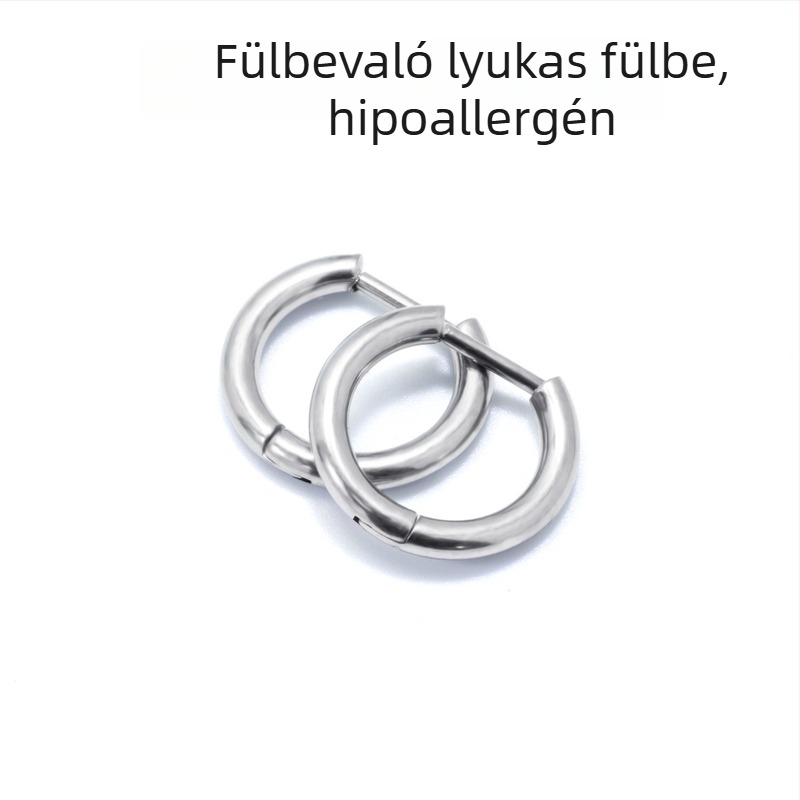 F136 titánötvözet egyenes tűs fülbevaló, fülcsont gyűrű, nis stílusú, D alakú zár