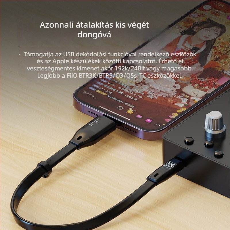 SYRUI SY-187 OTG Lightning–Type-C adapter iPhone-hoz, hang interfész és USB meghajtó/olvasó