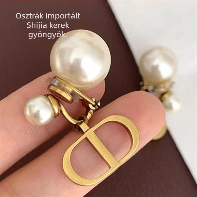Női gyöngy fülbevalók betűkkel – vintage kopott stílus