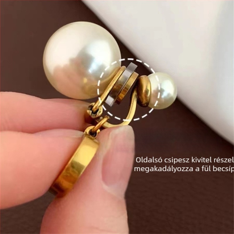 Női gyöngy fülbevalók betűkkel – vintage kopott stílus