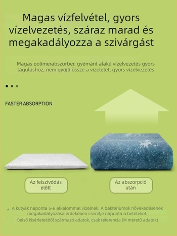 Kutyák és macskák részére készült vizeletvédő alátét, vastagított, bambuszszénes dezodorizáló, nedvszívó, toalettpad