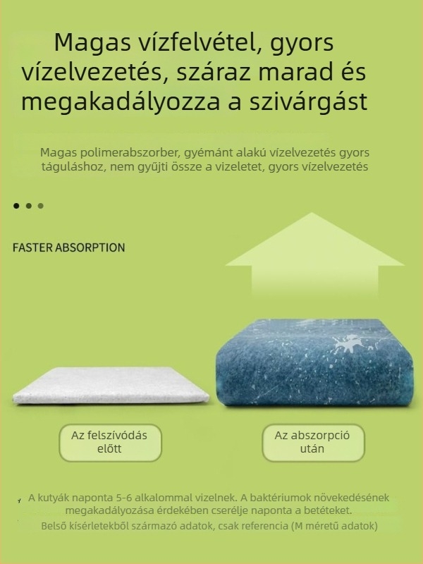 Kutyák és macskák részére készült vizeletvédő alátét, vastagított, bambuszszénes dezodorizáló, nedvszívó, toalettpad