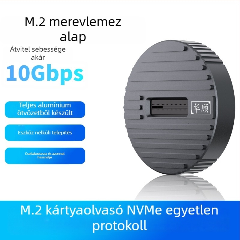 M.2 NVMe/SATA SSD külső ház – USB 3.0, MicroSD támogatás, Modell D21, Tömeg 35,34 g