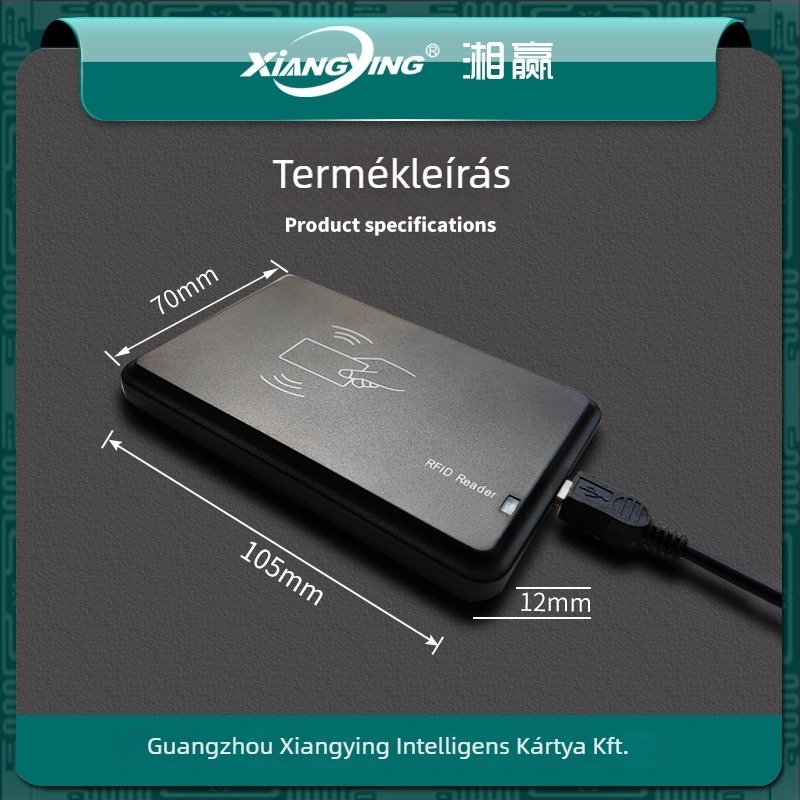 NFC olvasó-író NTAG213/215/216-hez, 13,56 MHz, érzékelési távolság 3–10 cm, olvasási idő 0,1 s