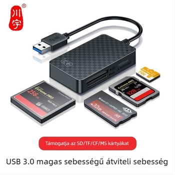 USB 3.0 kártyaolvasó, 4 az 1-ben – MS, CF, SD és TF kártyákat támogat