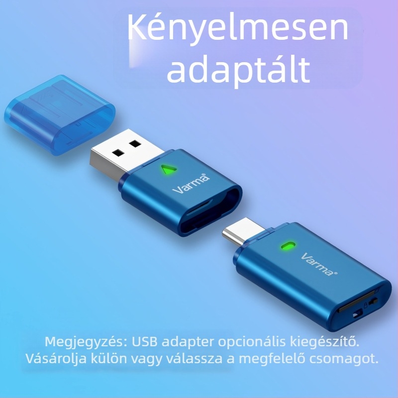 C302 USB-C TF kártyaolvasó, USB 3.2 Gen 1, cinkötvözet test, külső, írásvédett