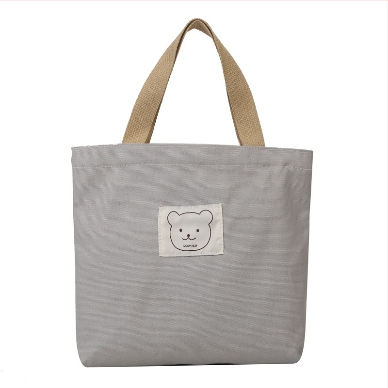 Sminktáska vászonból, függőleges négyzet alakú, cipzáras zárás, dupla fogantyúval