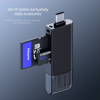 Külső USB 2.0 kártyaolvasó MR214, alumíniumötvözet ház, többformátumú támogatás SD/SDHC/MMC Plus/TF/MicroSD, Windows 7 kompatibilis