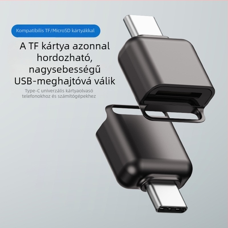 Cinkötvözet TF-kártyaolvasó, USB-C OTG, TF-kártya-támogatás, USB 2.0, KD-101