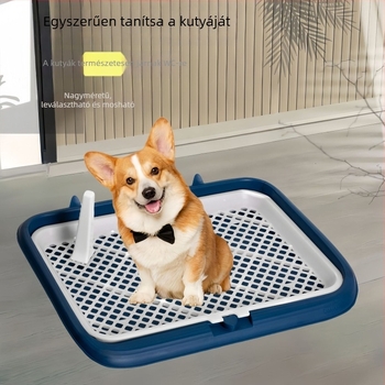 Műanyag kutyatoalett – kétszintes, fröccsenés elleni, taposás elleni, kölyökkutyáknak, háztartási használatra