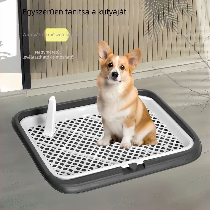Műanyag kutyatoalett – kétszintes, fröccsenés elleni, taposás elleni, kölyökkutyáknak, háztartási használatra