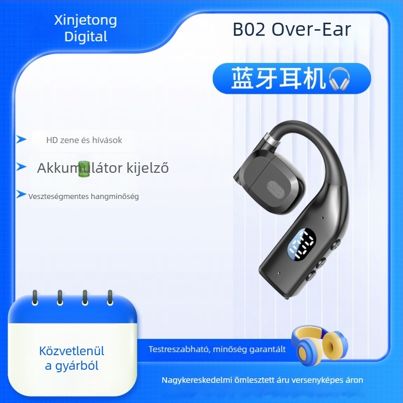 Vezeték nélküli Bluetooth fülhallgatók, univerzális mindkét fülre, nem a fülbe dugható, hosszú üzemidő, kiváló minőség