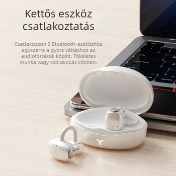 Kétérintéses Bluetooth fül-clip fejhallgató AI fordítással, Realtek chip, IPX7 vízálló, több mint 8 óra üzemidő, sztereó vezeték nélküli