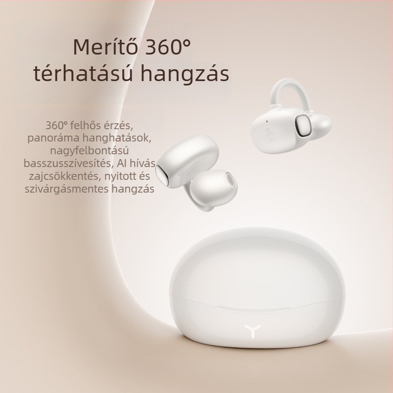 Kétérintéses Bluetooth fül-clip fejhallgató AI fordítással, Realtek chip, IPX7 vízálló, több mint 8 óra üzemidő, sztereó vezeték nélküli