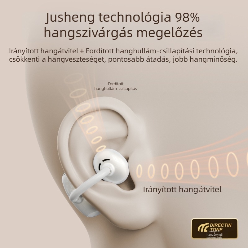 Kétérintéses Bluetooth fül-clip fejhallgató AI fordítással, Realtek chip, IPX7 vízálló, több mint 8 óra üzemidő, sztereó vezeték nélküli