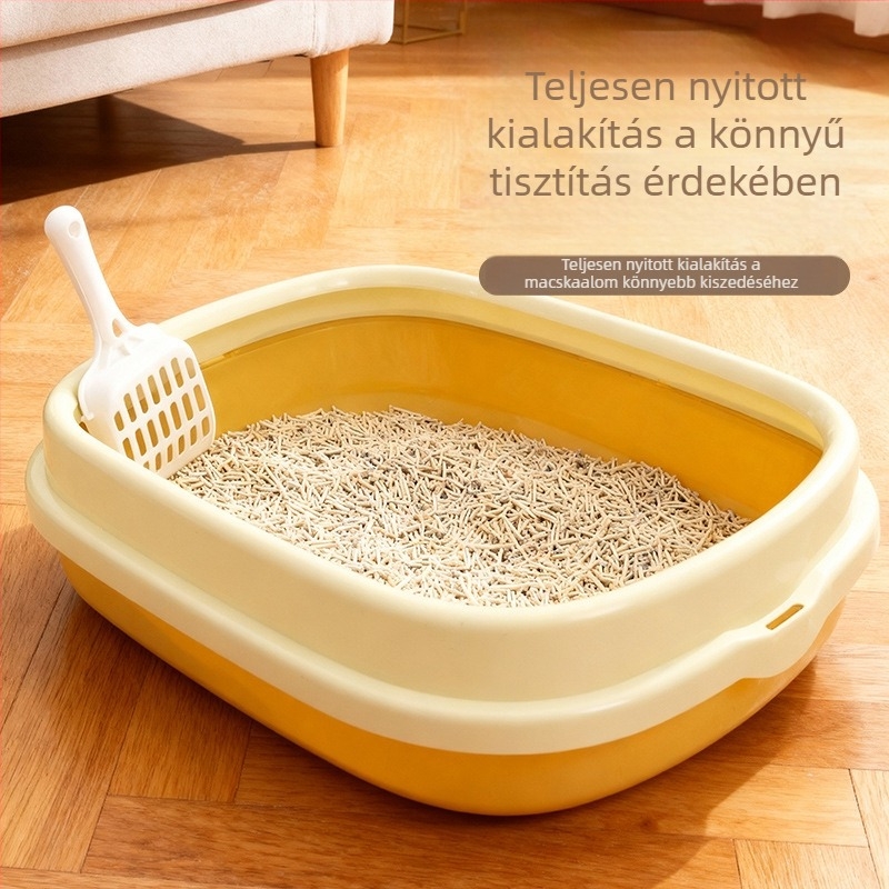 Macskaalomtál, félzárt, nyitott felső résszel, extralarge méret, csöpögés elleni dizájn