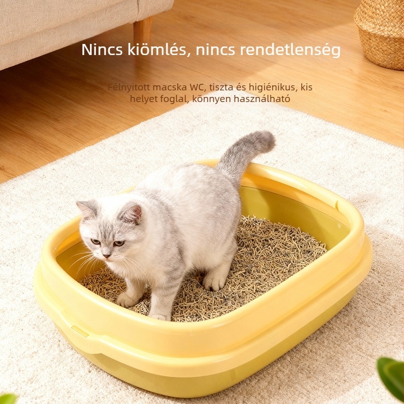 Macskaalomtál, félzárt, nyitott felső résszel, extralarge méret, csöpögés elleni dizájn