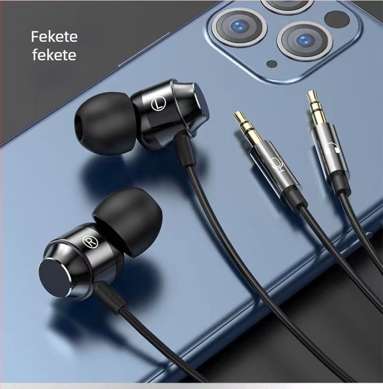 Vezetékes PC fülhallgató, modell S5, dinamikus meghajtóval, 2–3 m kábel, érzékenység 106 dB