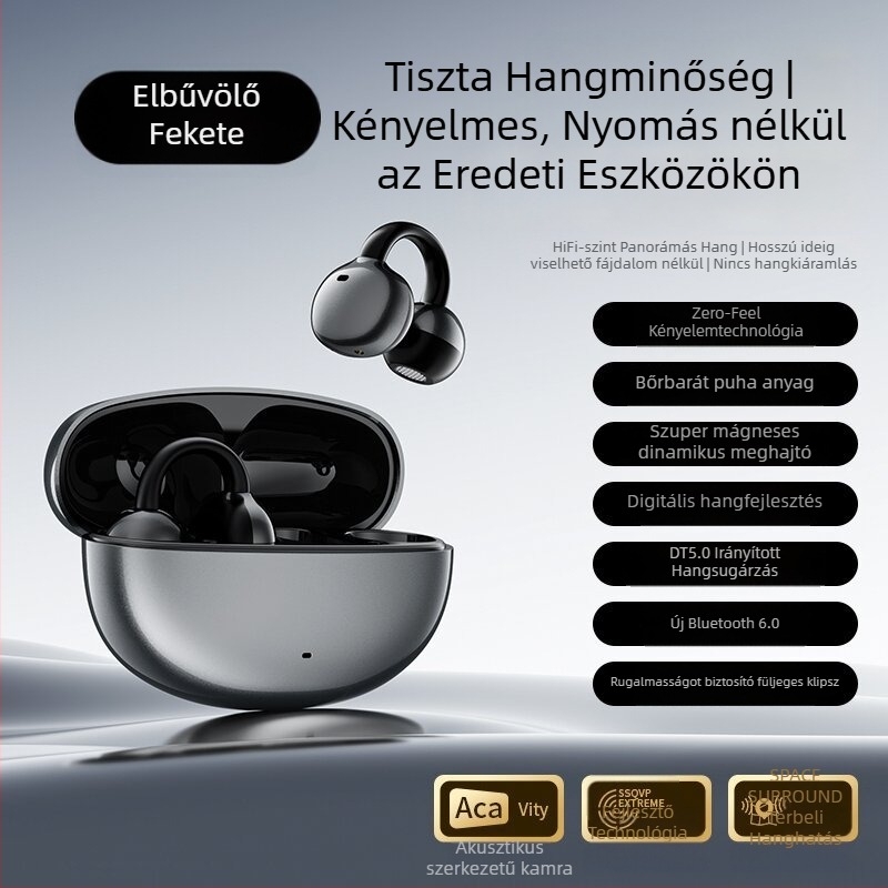 Z72 Bluetooth fejhallgató valós idejű AI-szinkron fordítással, clip-on kialakítással, kényelmes viselet, hosszú akkumulátor-üzemidő.