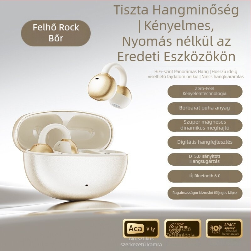 Z72 Bluetooth fejhallgató valós idejű AI-szinkron fordítással, clip-on kialakítással, kényelmes viselet, hosszú akkumulátor-üzemidő.