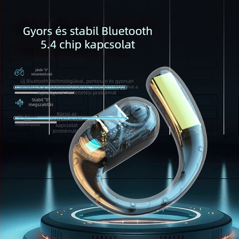 Bluetooth fülhallgató egy fülre, akasztó dizájn, mono, Bluetooth 5.3, hatótáv 10 m, üzemidő 4–8 óra, vízálló