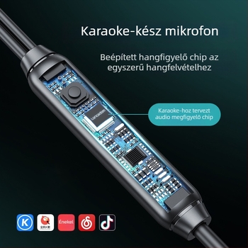 Langston V6 vezetékes PC fejhallgató mikrofonnal, 3,5 mm, 20–20000 Hz, 32 Ω, 2 m kábel