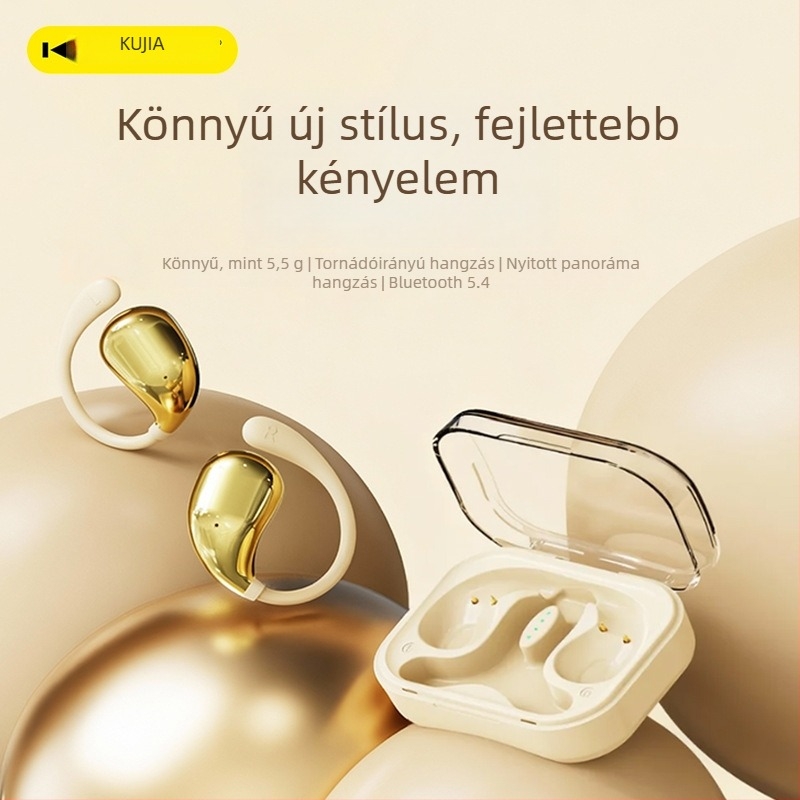 Kujia A01+ Nyitott dizájnnal Bluetooth headset fül-gyűrűvel, sztereó hang, Bluetooth 5.4, 4–8 órás üzemidő