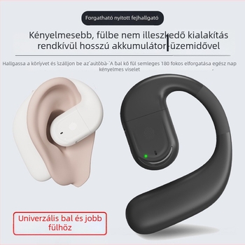 180°-os forgó Bluetooth fülhallgató, bal és jobb fülhöz egyaránt, szilikon nyitott fül dizájn, hosszú üzemidő, Bluetooth 5.4