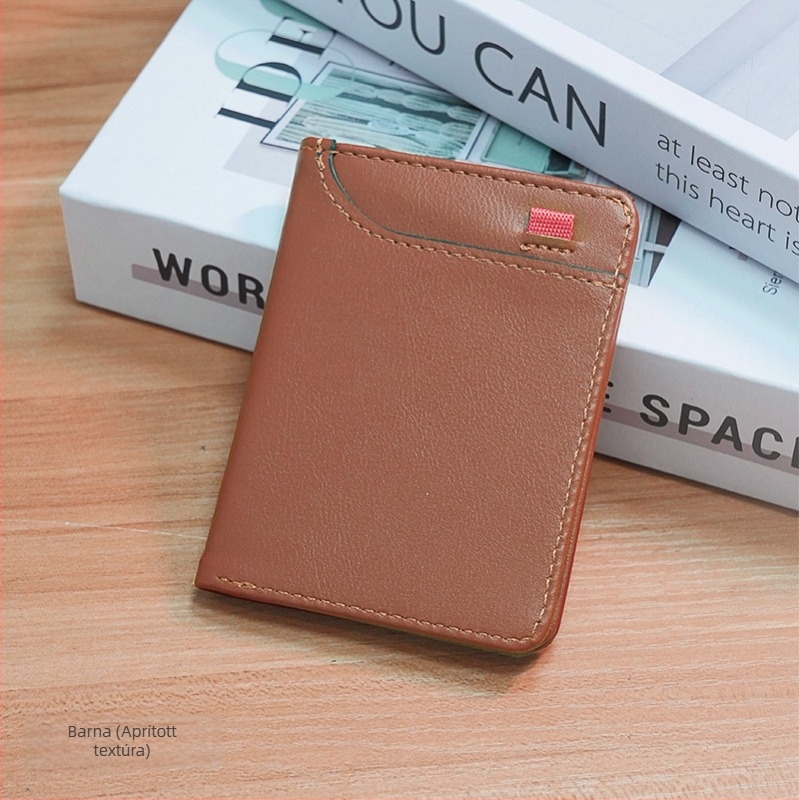 Függőleges kártyatartó több zsebbel, PU anyag, lopás elleni védelem, bővíthető, kompakt pénztárca, városi stílus