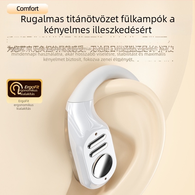 Bluetooth fülhorgos fejhallgató, nem beilleszkedik a fülbe, kényelmes viselet, hosszú akkumulátor-üzemidő, nagy hangerő, navigációhoz