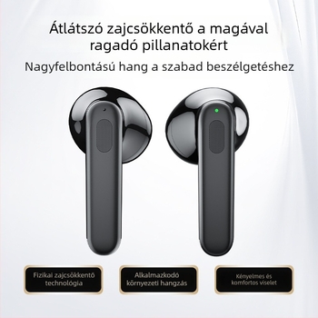 Vezeték nélküli fülhallgató Bluetooth 5.3, autonómia 4–8 óra, zajcsökkentés, digitális kijelző, 10 m hatótávolság