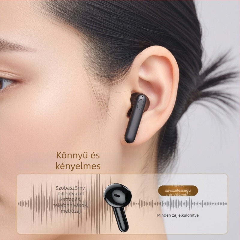 Vezeték nélküli fülhallgató Bluetooth 5.3, autonómia 4–8 óra, zajcsökkentés, digitális kijelző, 10 m hatótávolság