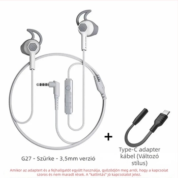 Játékos in-ear fejhallgató 10 mm-es meghajtóval, 3,5 mm-es csatlakozóval, 1,2 m kábel, mikrofon, cyberpunk stílus