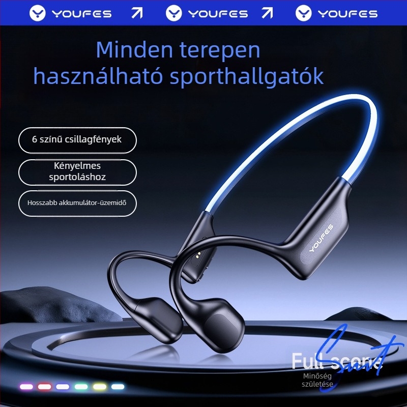 Csontvezetéses Bluetooth headset, lógó típusú kialakítás, IPX8 vízálló, vezeték nélküli mikrofonnal, modell X6