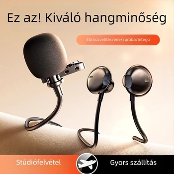 K10 vezetékes, fülre illeszkedő headset mikrofonnal élő közvetítéshez, karaoke-hoz és játékokhoz (3,5 mm, Ø14,2 mm hangszóró, 1,2 m kábel, 20 Hz–20 kHz)