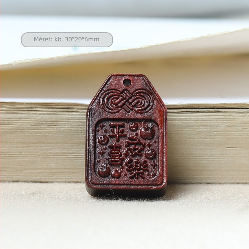 Fa autómedál faragott DIY gyöngyökkel — Shuo heng, faanyag, változatos minták, 2024 tavasz