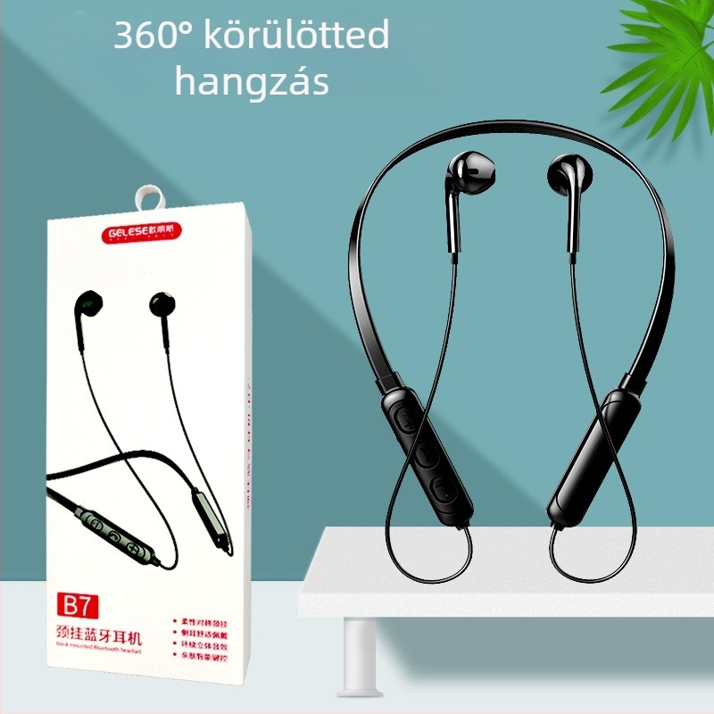 Gloris vezeték nélküli nyakpántos Bluetooth fülhallgató, sztereó hívások, Bluetooth 5.0, 10 m hatótáv, 4-8 óra üzemidő