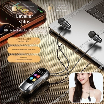 S30 Vezeték nélküli headset Bluetooth 5.4, 15 m hatótávolság, sztereó hang, digitális kijelző, 4–8 órás akkumulátoros üzemidő