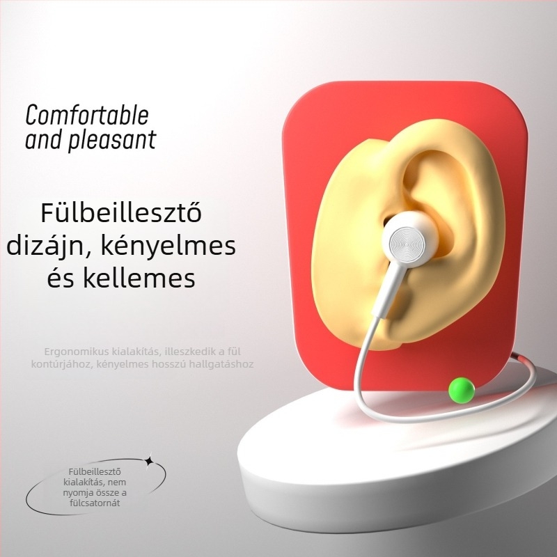 In-ear vezetékes fejhallgató Type-C csatlakozóval, 1,2 m kábel, mikrofon, 20–20000 Hz, 32 Ω