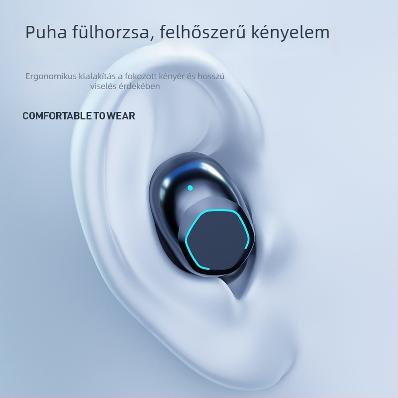 M48 vezeték nélküli in-ear fülhallgató digitális kijelzővel, Bluetooth 5.4, IPX4, sztereó, 15 m hatótávolság