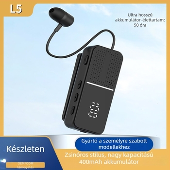 L5 Klipszes vezeték nélküli Bluetooth headset – Bluetooth 6.0, Lavalier mód, akkumulátor üzemideje több mint 8 óra, digitális kijelző