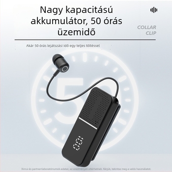 L5 Klipszes vezeték nélküli Bluetooth headset – Bluetooth 6.0, Lavalier mód, akkumulátor üzemideje több mint 8 óra, digitális kijelző