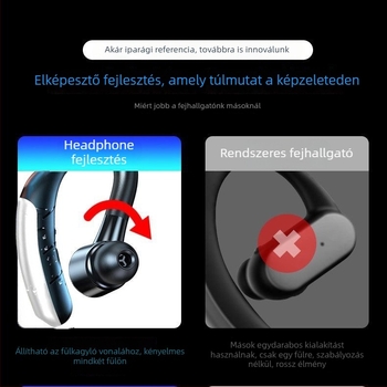 Lonely Leopard D23 Bluetooth vezeték nélküli headset fülre akasztó kialítással, 14 mm hangszóró, mikrofon, USB dongle, univerzális kompatibilitás