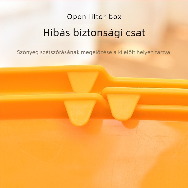 Három az egyben macskaalom tál, kanál nélkül, extra nagy, nyitott, fröccsenés elleni