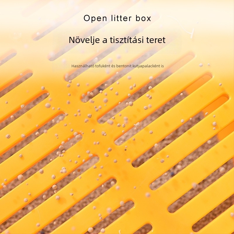 Három az egyben macskaalom tál, kanál nélkül, extra nagy, nyitott, fröccsenés elleni