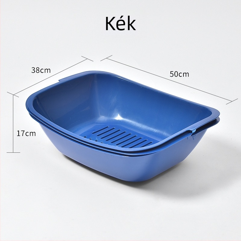 Három az egyben macskaalom tál, kanál nélkül, extra nagy, nyitott, fröccsenés elleni