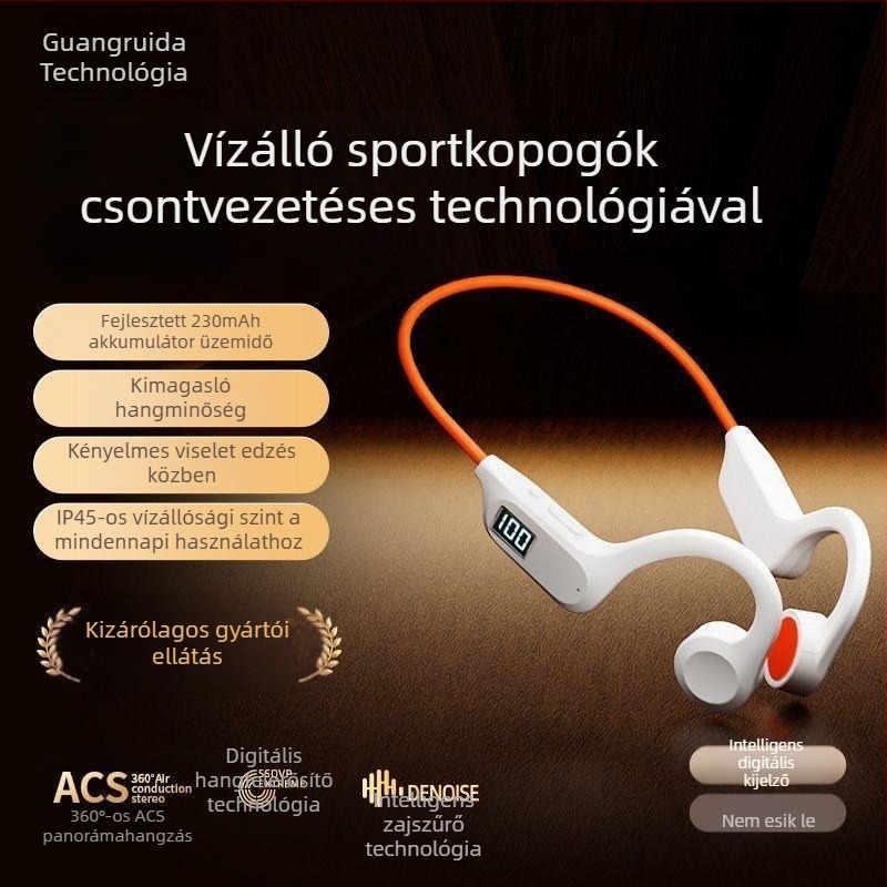 G3 csontvezetéses sporthallgatók digitális kijelzővel, valódi vezeték nélküli Bluetooth, fülre akasztható kivitel