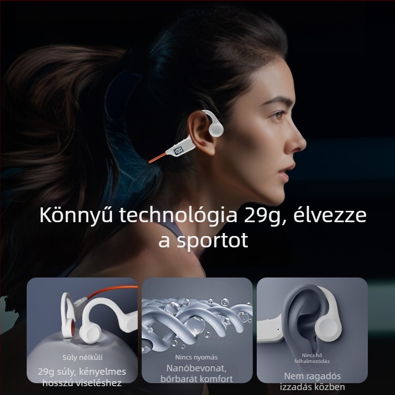 G3 csontvezetéses sporthallgatók digitális kijelzővel, valódi vezeték nélküli Bluetooth, fülre akasztható kivitel