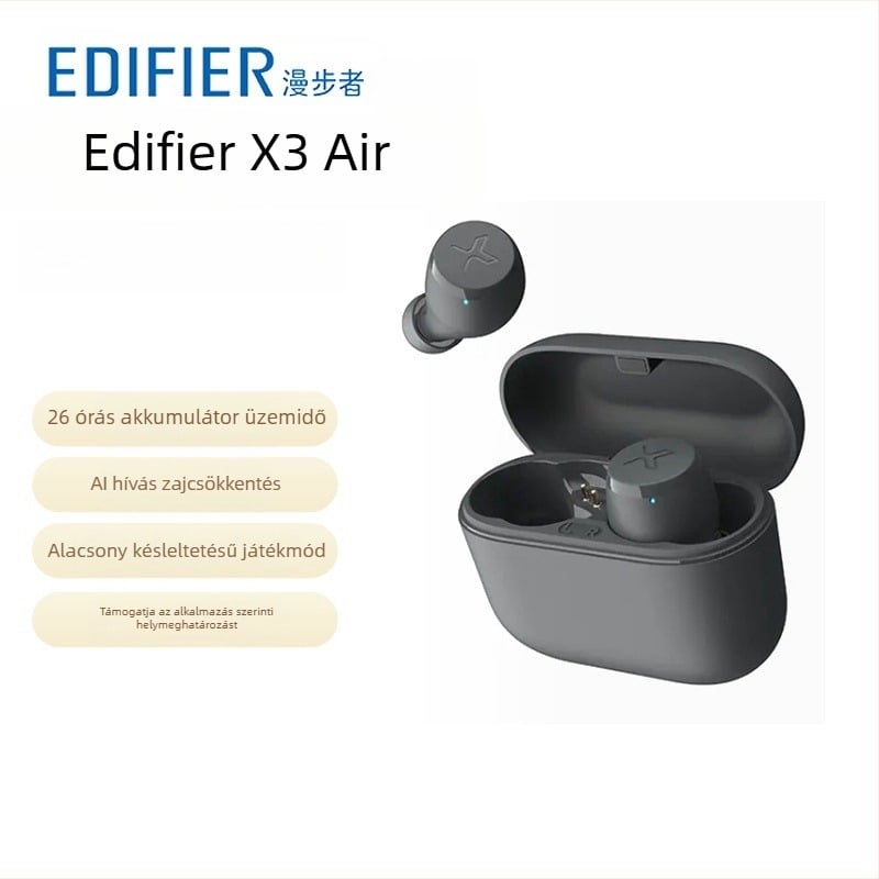 Edifier X3 Air valódi vezeték nélküli TWS fülhallgatók, Bluetooth 5.3, in-ear, 4–8 órás üzemidő, vízálló