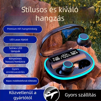 In-ear gaming Bluetooth fejhallgató, Bluetooth 5.3, 15 m hatótáv, IPX5 vízálló, digitális akkumulátor-kijelző, 4–8 órás üzemidő